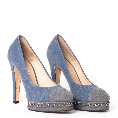 chanel denim pumps|pre owned Chanel shoes.